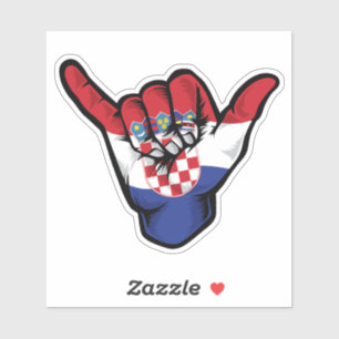 Shaka Hand Croatia Flaggen Gute Vibes Sticker