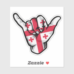 Shaka Hand Georgia Flagge Gute Vibes Aufkleber