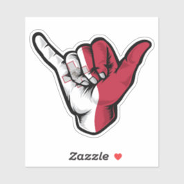 Shaka Hand Malta Flag Good Vibes Sticker