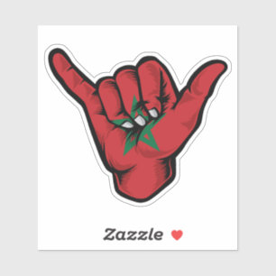 Shaka Hand Marokko Flag Good Vibes Sticker
