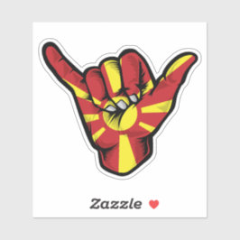 Shaka Hand Mazedonien Flag Good Vibes Sticker