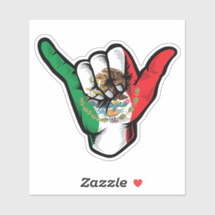 Shaka Hand Mexiko Flaggen gute Vibes Sticker