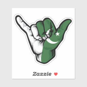 Shaka Hand Pakistan Flaggen gute Vibes Sticker