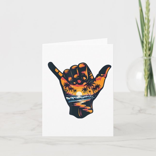 Shaka Hand Sign Aloha Surfsurf Sommerurlaub Karte (Vorderseite)