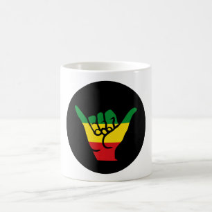 Shaka Hände mit Reggae-Farben Kaffeetasse
