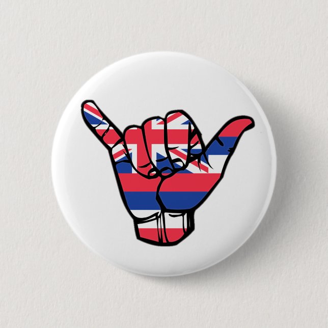 Shaka Hawaii Flag Button (Vorderseite)