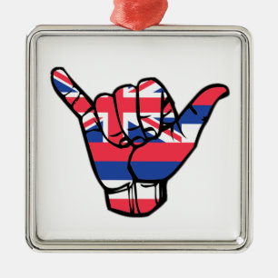 Shaka Hawaii-Flagge Ornament Aus Metall