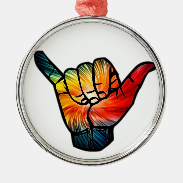 Shaka Rainbow Ornament Aus Metall (Vorne)