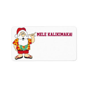 Shaka santa ~ Label Adressaufkleber