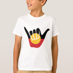 Shaka-Schild der australischen Aborigine-Fahne T-Shirt