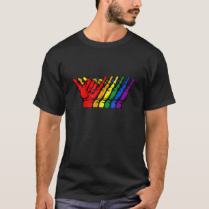 Shaka Sign Lgbt Bisexual Pride Month Lgbt Flag T-Shirt