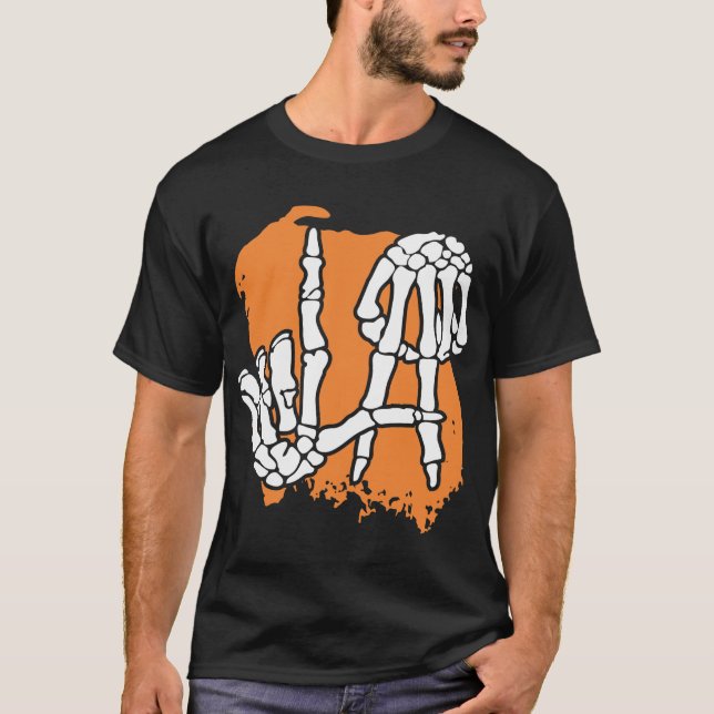 Shaka Skull Hand Sign | Skeleton Rock T-Shirt (Vorderseite)