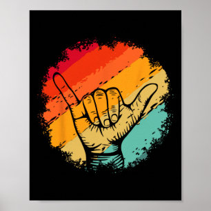 Shaka-Surfstrand-Kleidungsdesign-Surfer-Gruß Poster