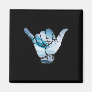 Shaka T-Shirt Ozean Surfen Welle Surfer Hawaii Han Magnet