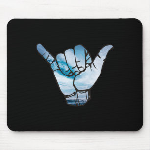 Shaka T-Shirt Ozean Surfen Welle Surfer Hawaii Han Mousepad