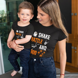 Shake Rattle Boo Dancing Skeleton Ghost Halloween Kleinkind T-shirt