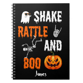 Shake, Rattle, Boo Fun Skeleton Pumpkin, Halloween Notizblock