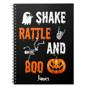 Shake, Rattle, Boo Fun Skeleton Pumpkin, Halloween Notizblock