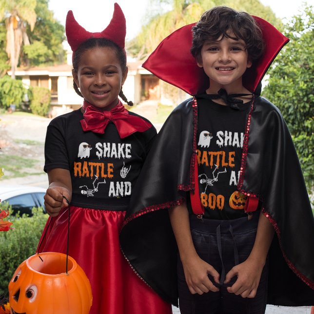 Shake, Rattle, Boo Fun Skeleton Pumpkin, Halloween Tri-Blend Shirt (Von Creator hochgeladen)