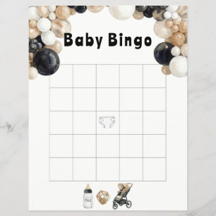 Shake, Rattle, Roll & Luftballonbogen Baby Bingo Flyer