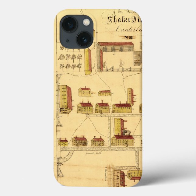 SHAKER VILLAGE MAP, 1849 Case-Mate iPhone HÜLLE (Rückseite)