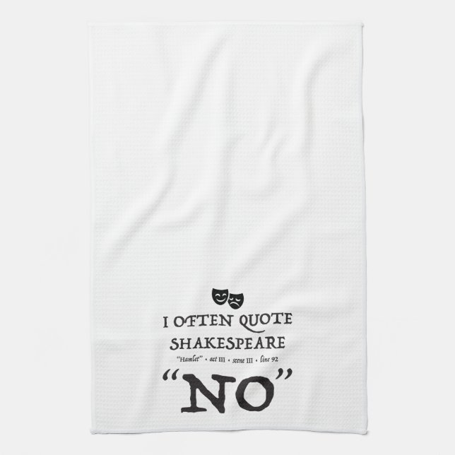 Shakespear "NON" serviette de cuisine (Vertical)