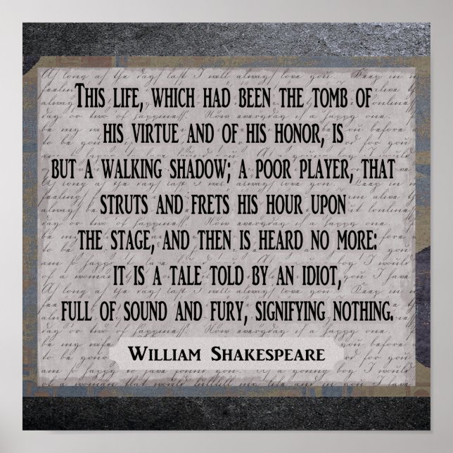 Shakespeare 12 x 12 — Kunstdruck - Zitat Poster (Vorne)