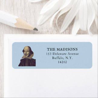 Shakespeare Bookish Elegante Blue Rücksendeadresse