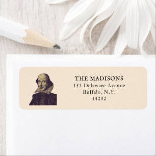 Shakespeare Bookish Elegante Blue Rücksendeadresse