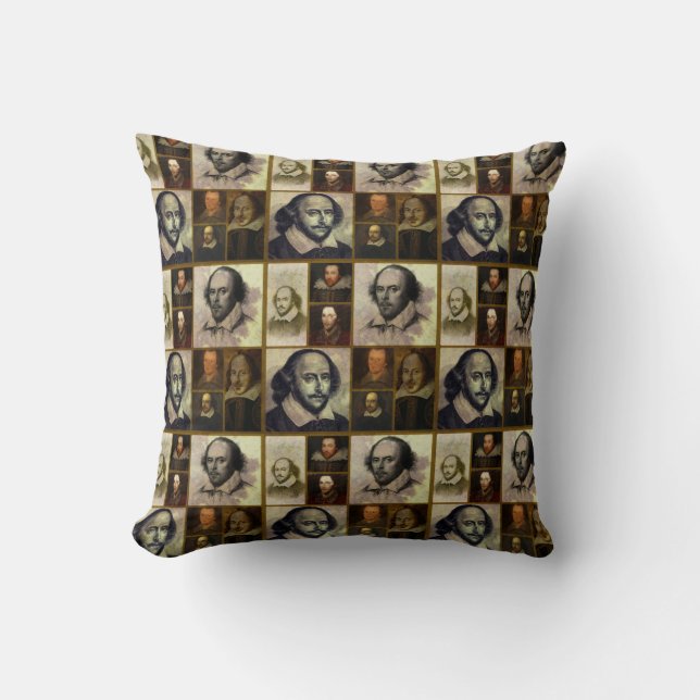 Shakespeare-Collagen-Wurfs-Kissen Kissen (Vorderseite)