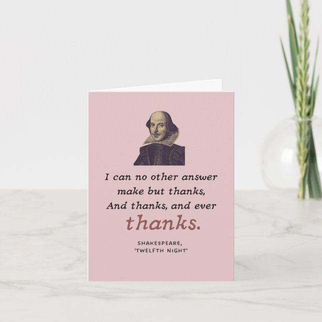 Shakespeare Dankbarkeit Literarische Literatur Bri Dankeskarte (Vorderseite)