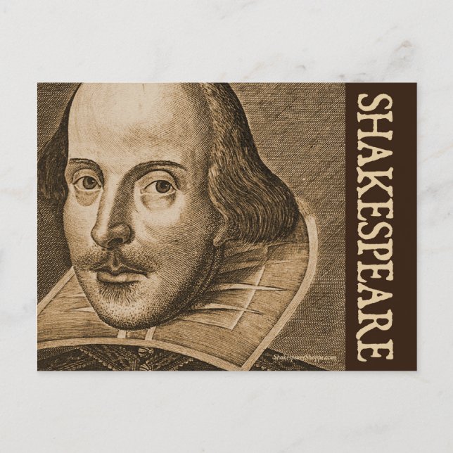 Shakespeare Droeshout Gravings Postkarte (Vorderseite)