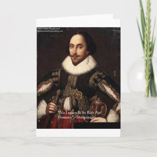 Shakespeare "Ehrlichkeit Erbe" Zitate Geschenke &  Karte