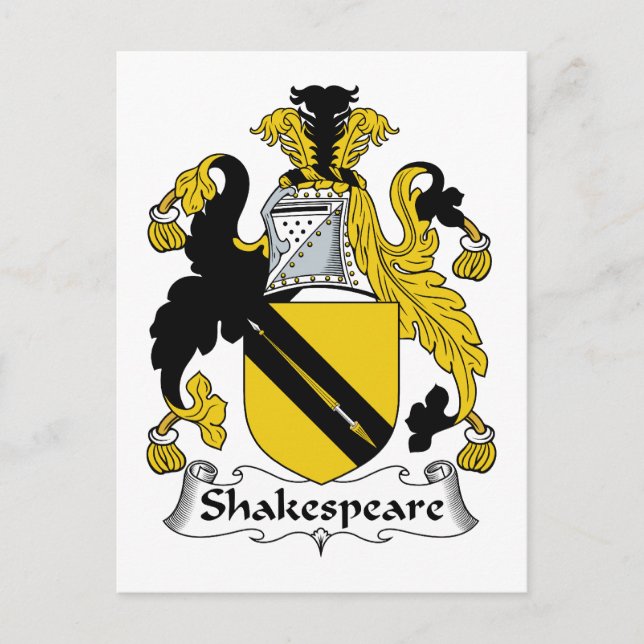 Shakespeare Familienwappen Postkarte (Vorderseite)