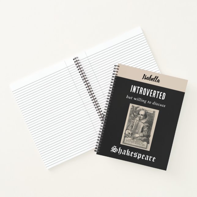 Shakespeare Funny Humour Personalisiert Introverti Notizbuch (Innenseite)