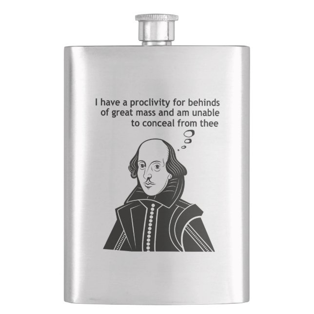 Shakespeare Funny Zitat Flachmann (Vorderseite)