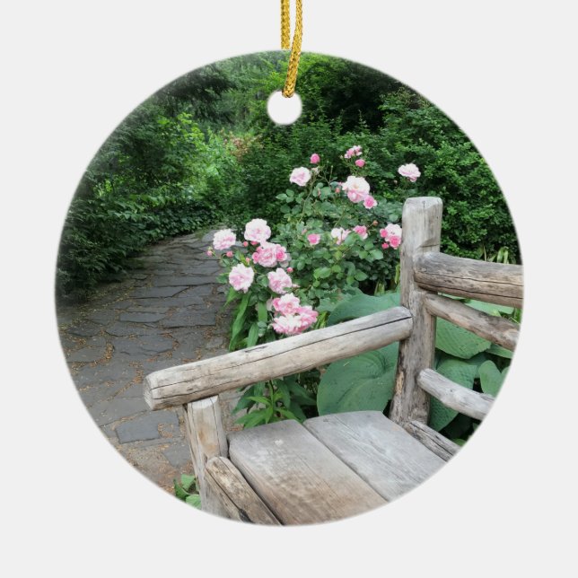 Shakespeare Garden Benz Rose Central Park NYC Keramikornament (Vorne)