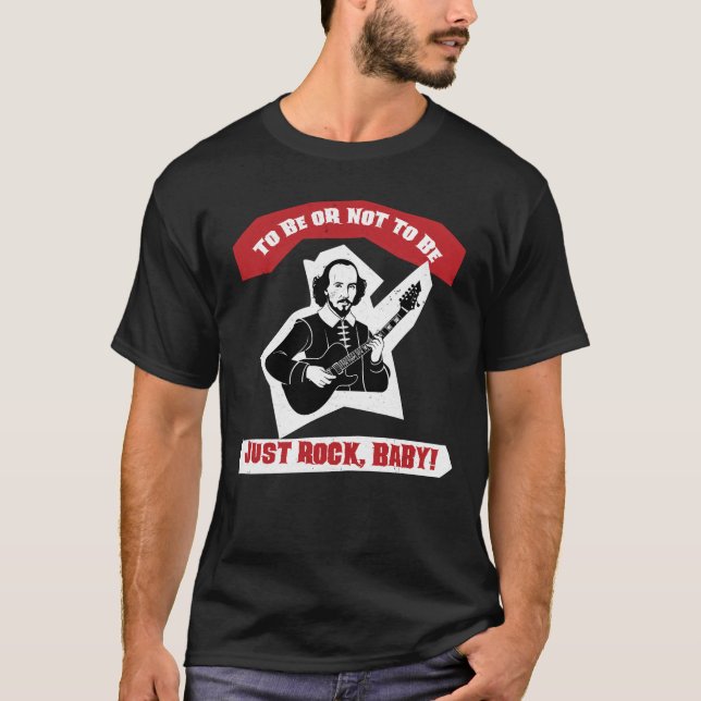 Shakespeare Guitar Rock Zitat T-Shirt (Vorderseite)