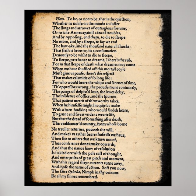 Shakespeare Hamlet als soliloques Poster (Vorne)