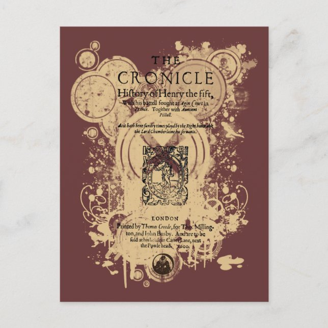 Shakespeare Henry / Quarto Front Piece Postkarte (Vorderseite)