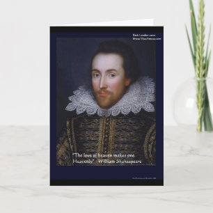 Shakespeare "Himmlische Liebe" Zitatspenden & Kart Karte