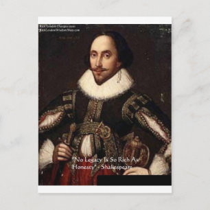 Shakespeare "Honesty Legacy" Kostenvoranschläge un Postkarte
