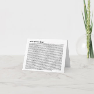 Shakespeare in binärem Notecard Dankeskarte