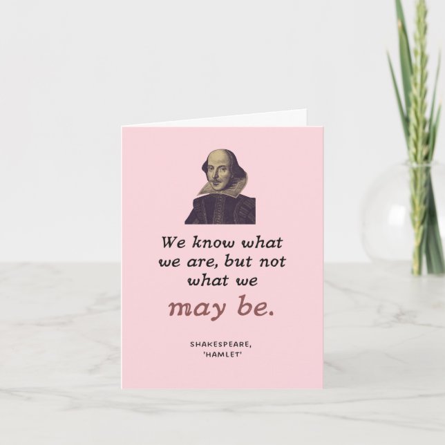 Shakespeare Inspiration Pink Bookish Abschluss Karte (Vorderseite)