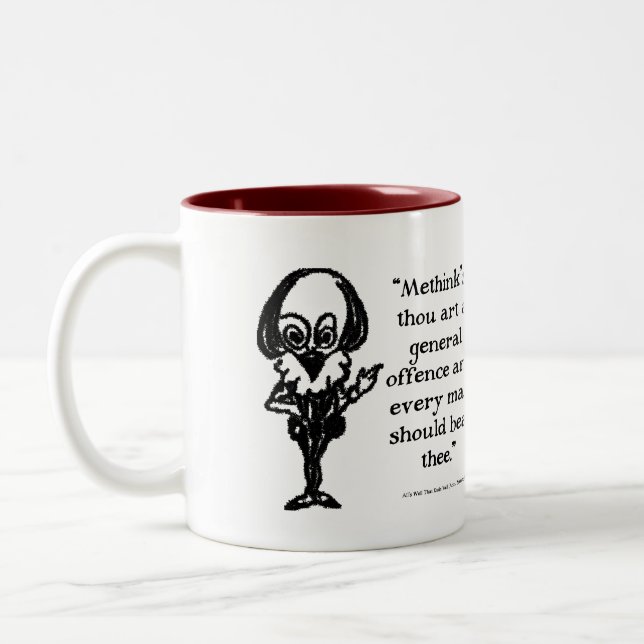 Shakespeare Insults - alles gut, das gut endet Zweifarbige Tasse (Links)