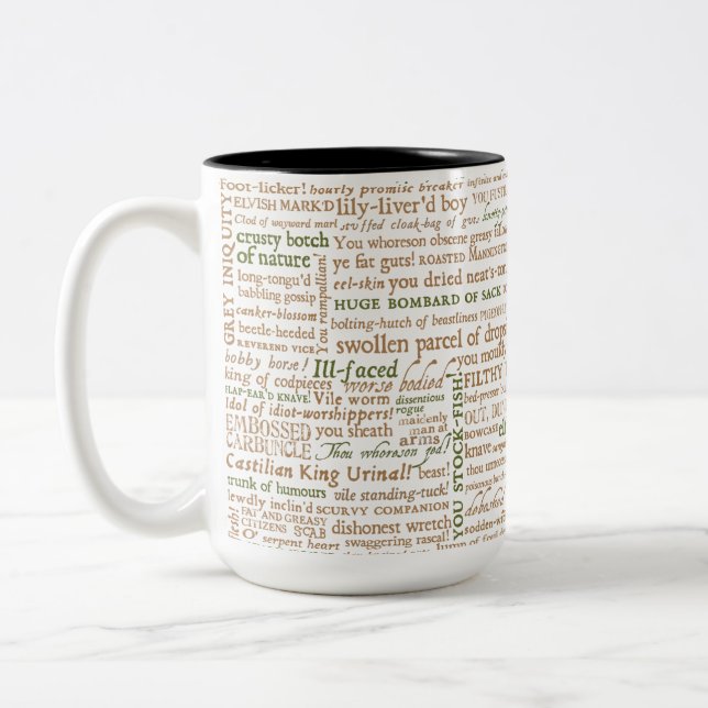 Shakespeare Insults Collection Zweifarbige Tasse (Links)