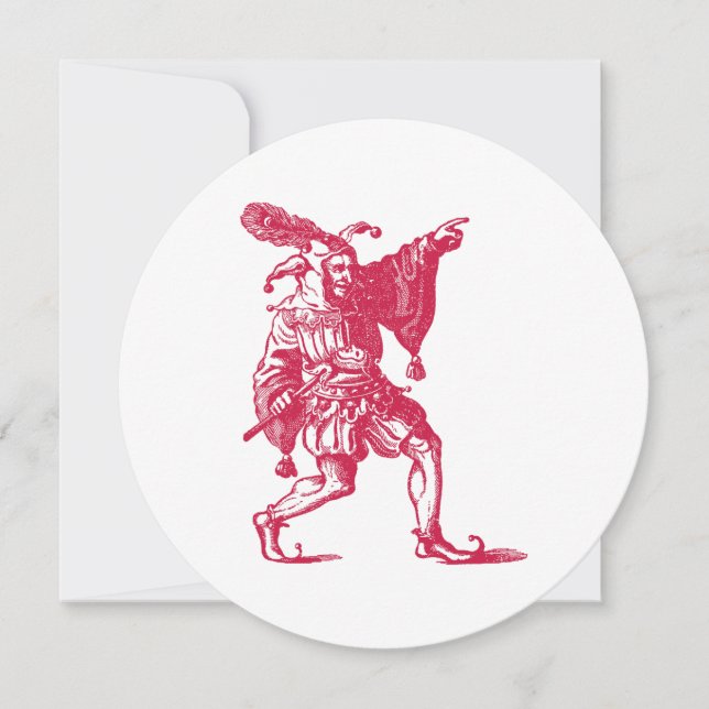 Shakespeare Jester Einladung (Vorderseite)