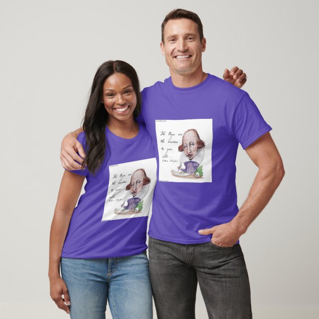 Shakespeare Karikatur & Berühmtes Zitat zum Tempes T-Shirt (Unisex)