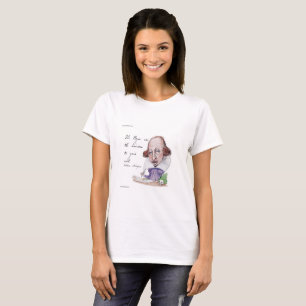 Shakespeare-Karrikatur & Zitat aus Tempest Damen- T-Shirt