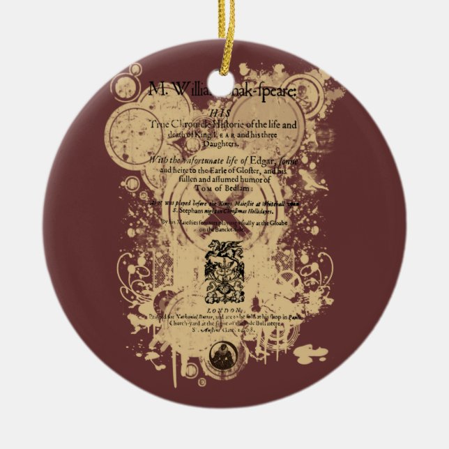 Shakespeare-König Lear Quarto Front Piece Keramik Ornament (Vorne)